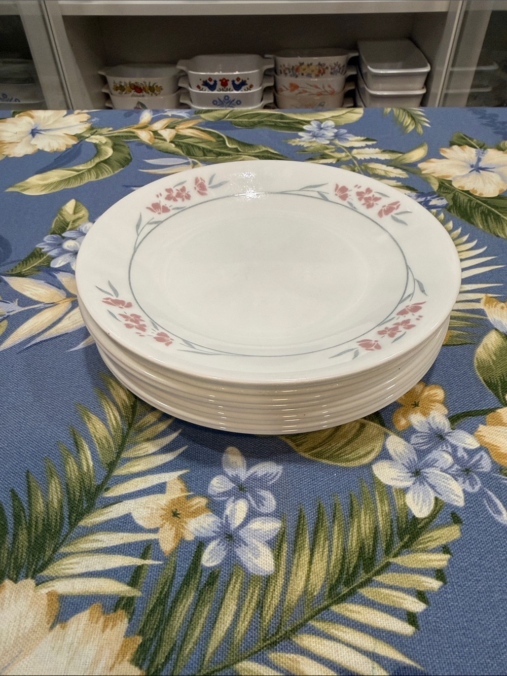 Corelle Silk Blossoms Dessert Dishes set of ten - Picture 6 of 7